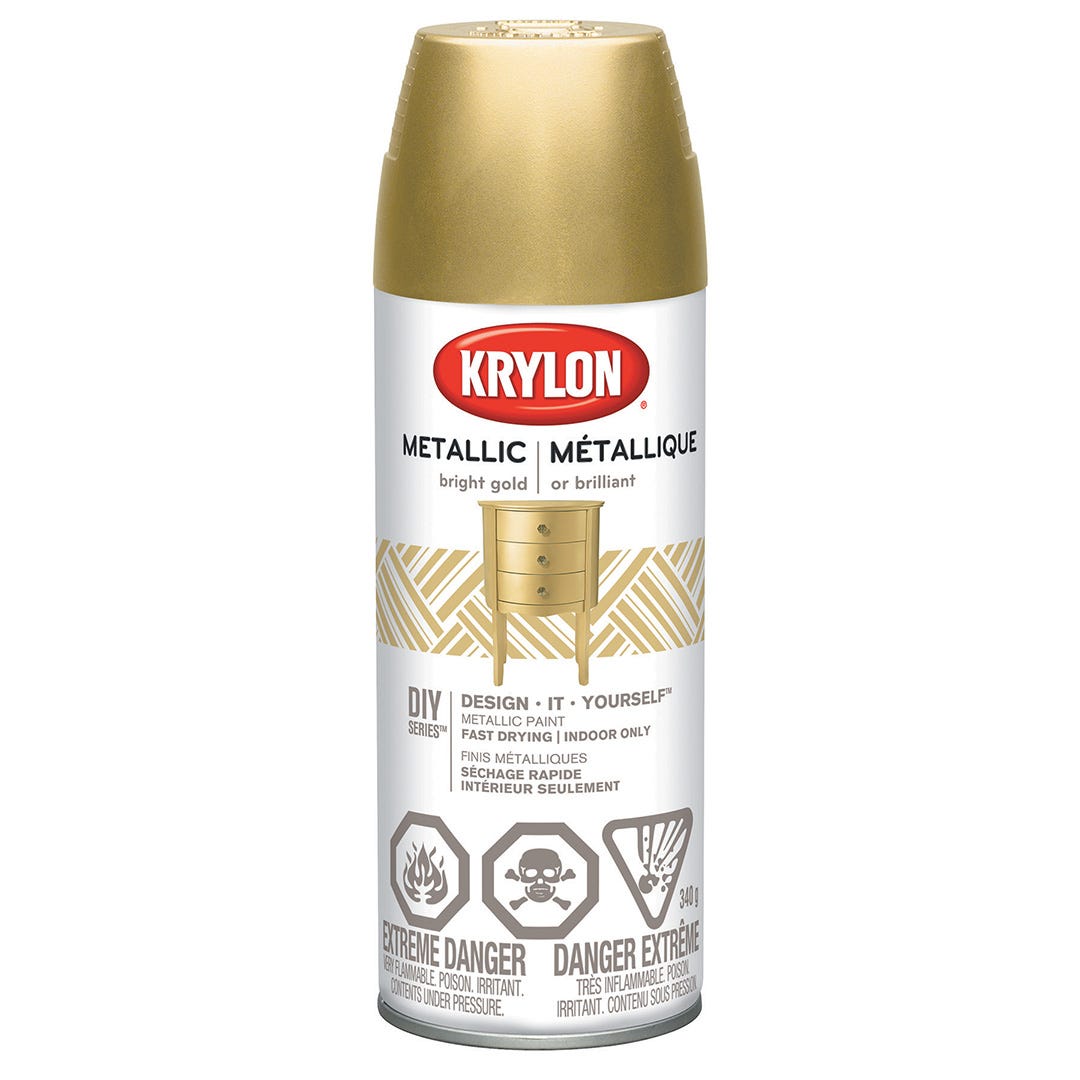 Spray Paint Indoor Metallic, General Purpose, Gold, 340 g