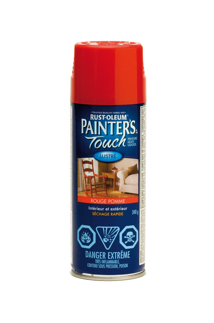 Spray Paint Indoor/Outdoor Fast Drying, Gloss Finish, Apple Red, 340 g