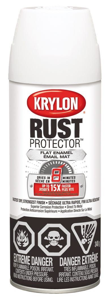 Spray Rust Paint Gloss Enamel, Matt White, 340 g