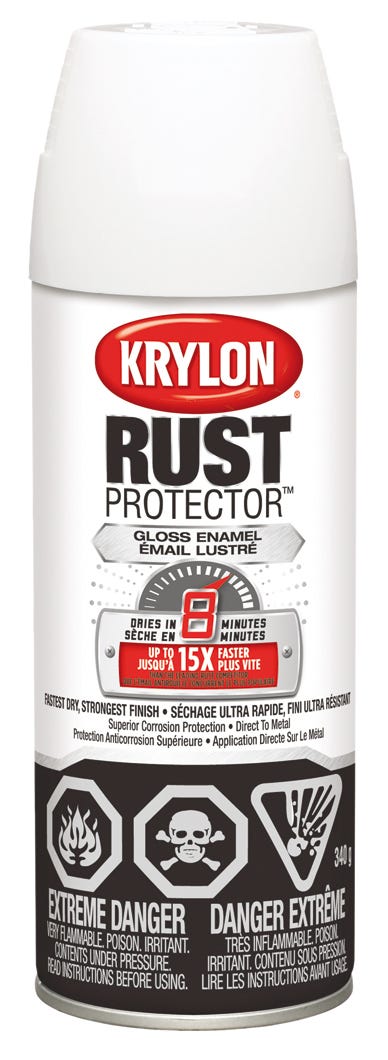 Spray Rust Paint, Gloss Enamel, White Gloss, 340 g