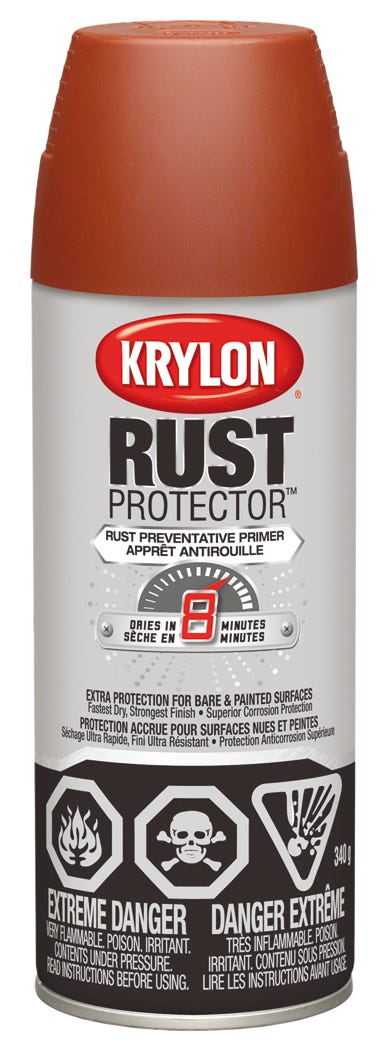 Spray Rust Preventative Primer for Bare/Painted Surfaces, Red Oxide, 340 g