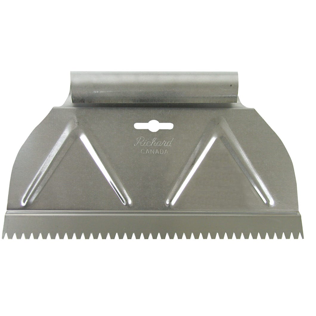 Spreader Adhesive, V Notch 9-in. X 3/16-in.