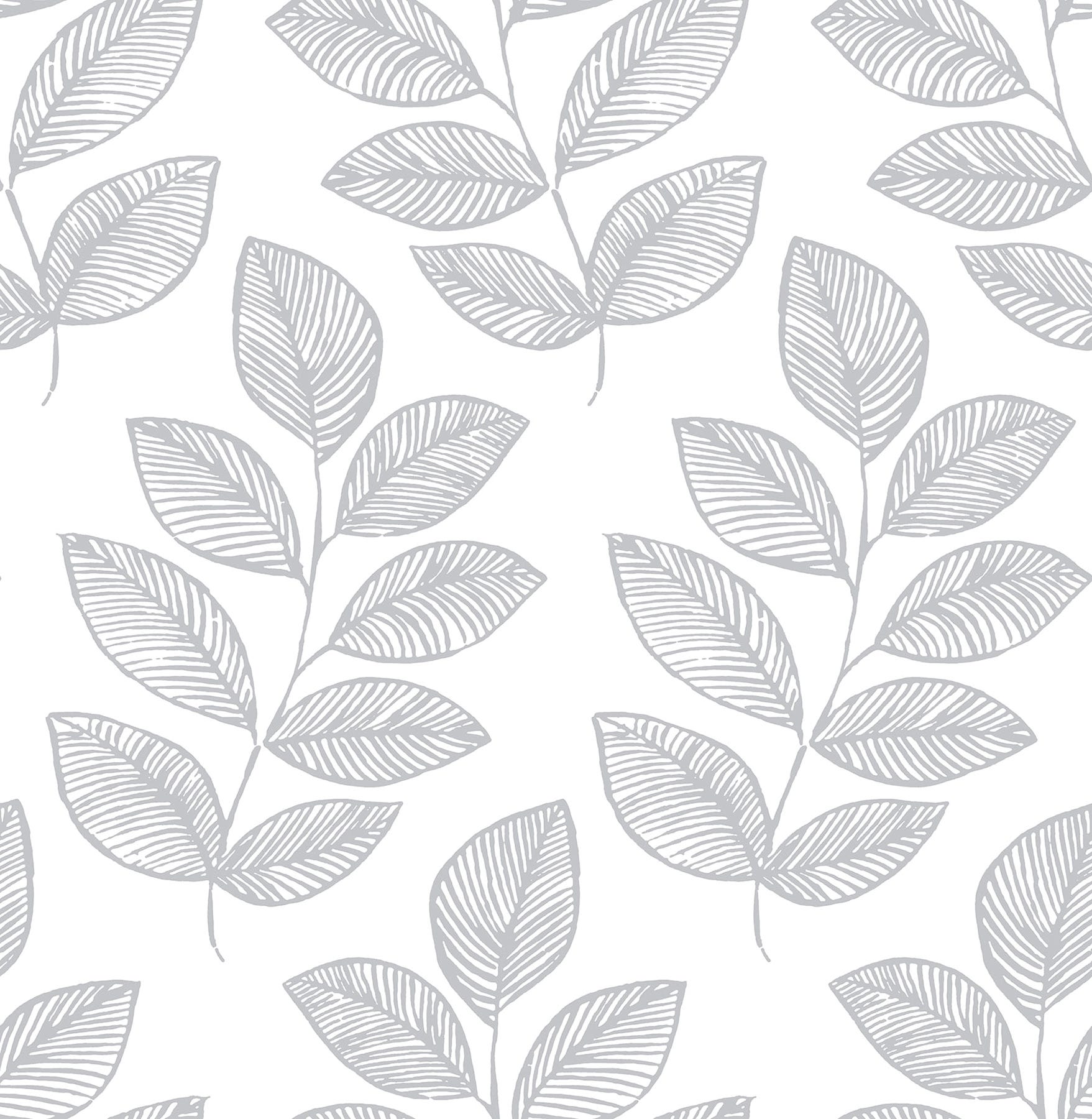 Sprig Self Scott Living Peel & Stick Wallpaper, Grey