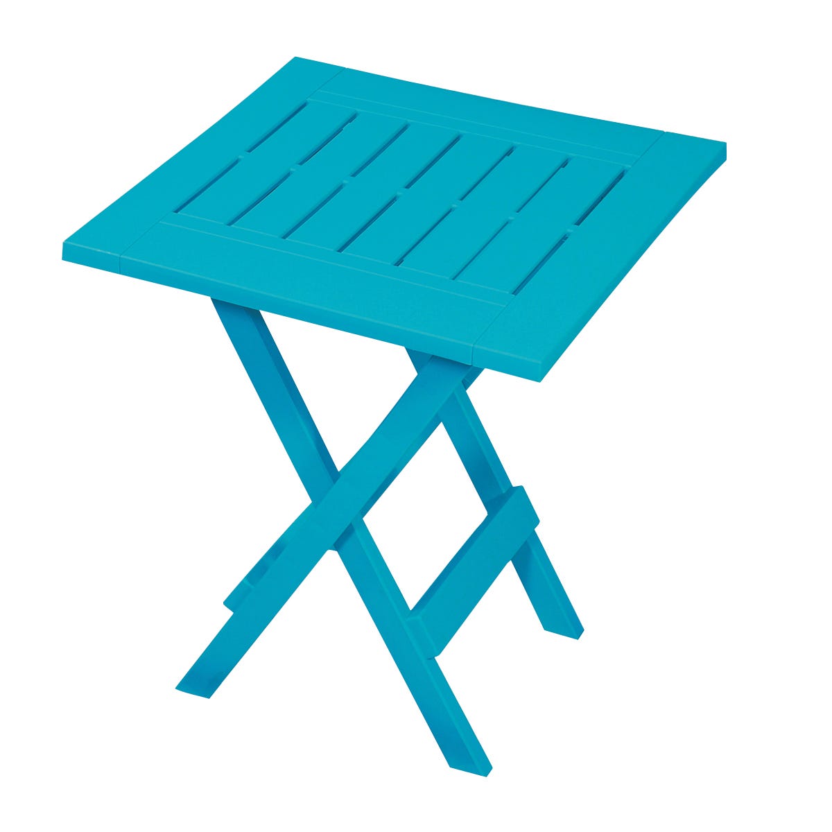ADIRONDACK Square Resin Folding Side Table, 17 in. X 19.75 in. X 17 in., Intense Teal