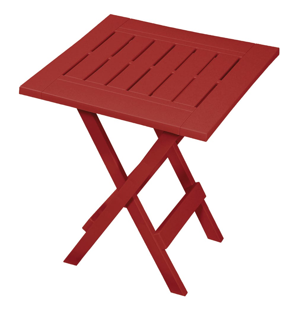 ADIRONDACK Square Resin Folding Side Table, 17 in. X 19.75 in. X 17 in., Red