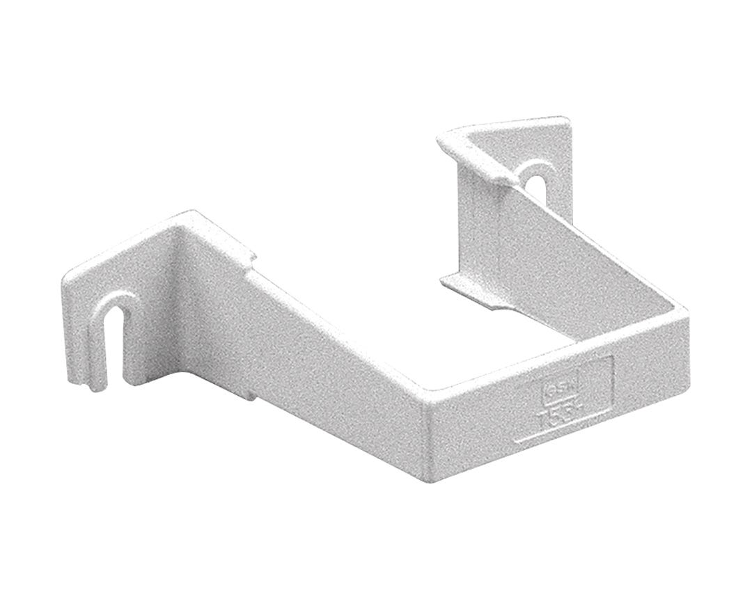 Square downspout clip for vinyl gutter