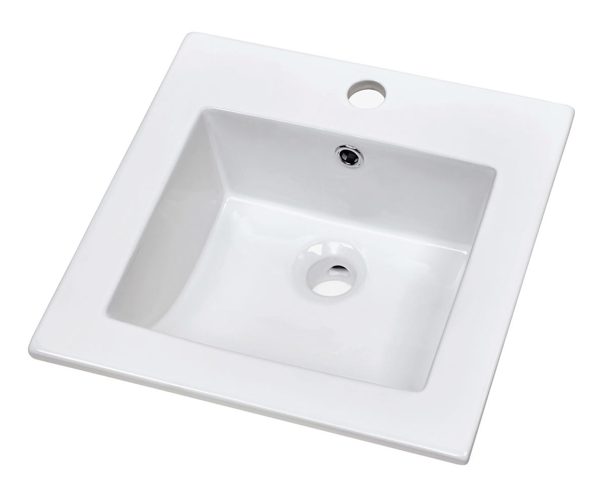Square Drop-In Sink, 16-in. X 16-in. X 7-in., White
