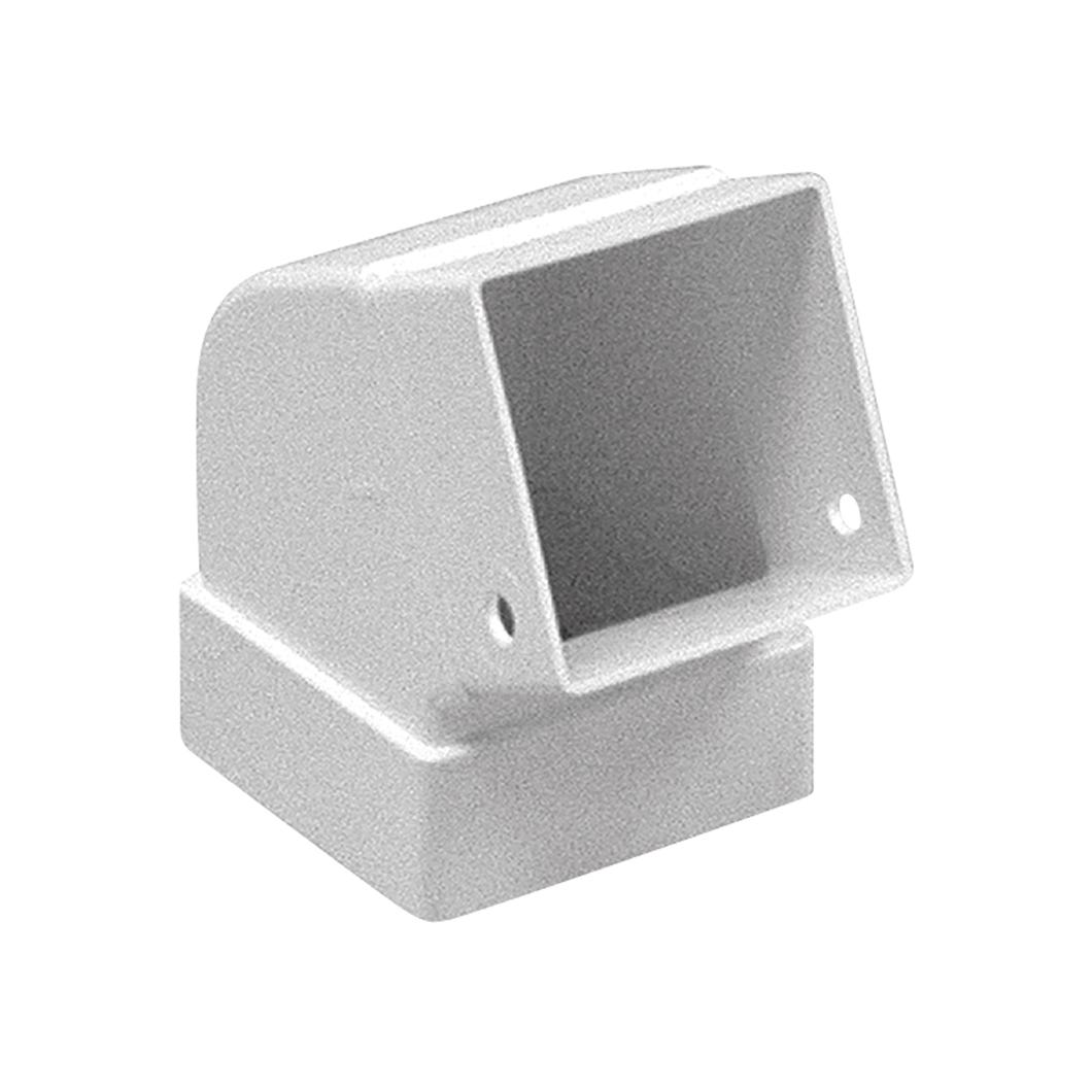 Square elbow for vinyl gutter