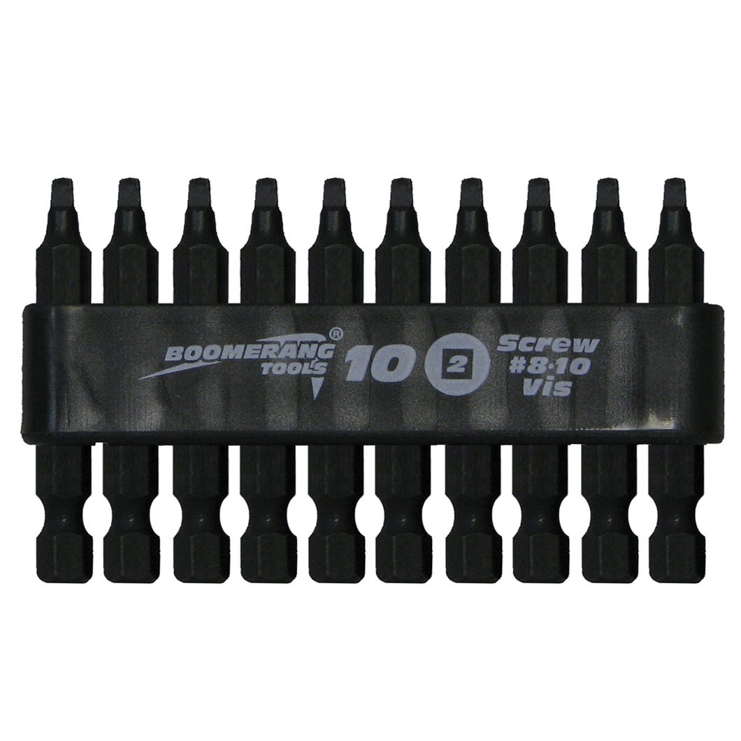 2" #2 Square Impact Driver Bit Set, 10 Pack
