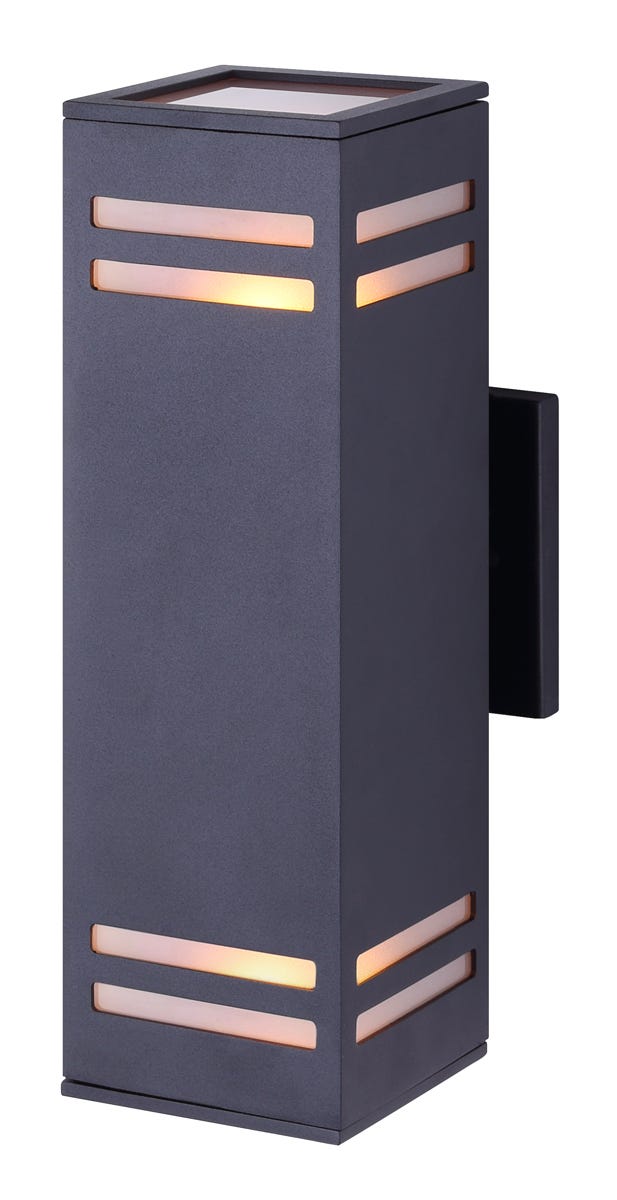 Square outdoor light, 2 lights, matte black