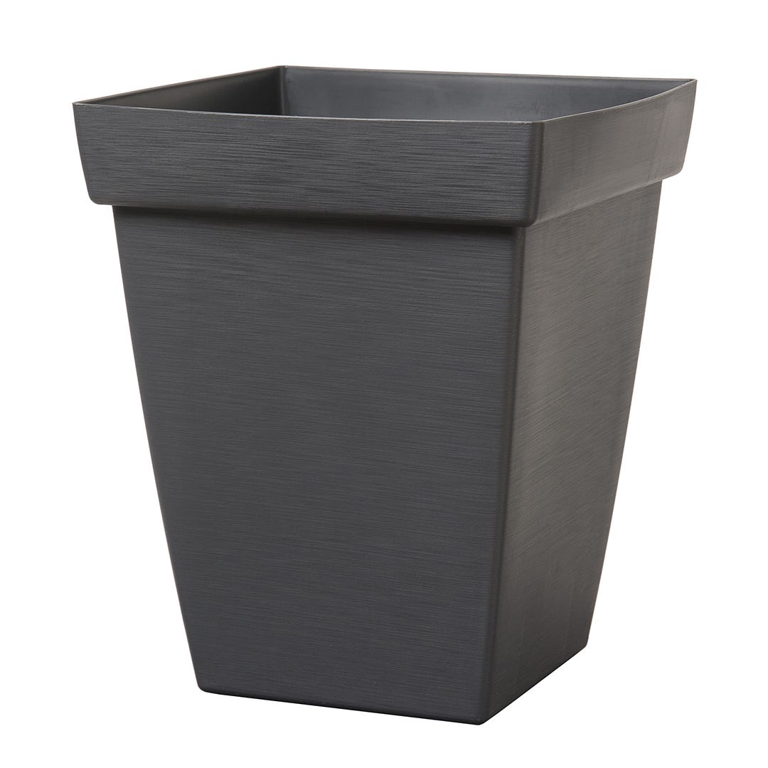 Bamboo 5-in. Square Planter, Slate Grey