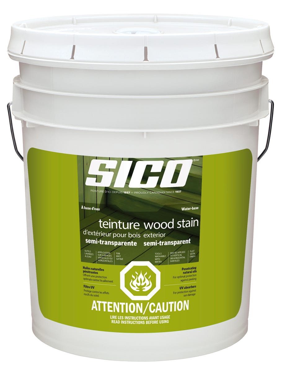 Stain Exterior for Wood, Latex, Semi-transparent, 18.9 L