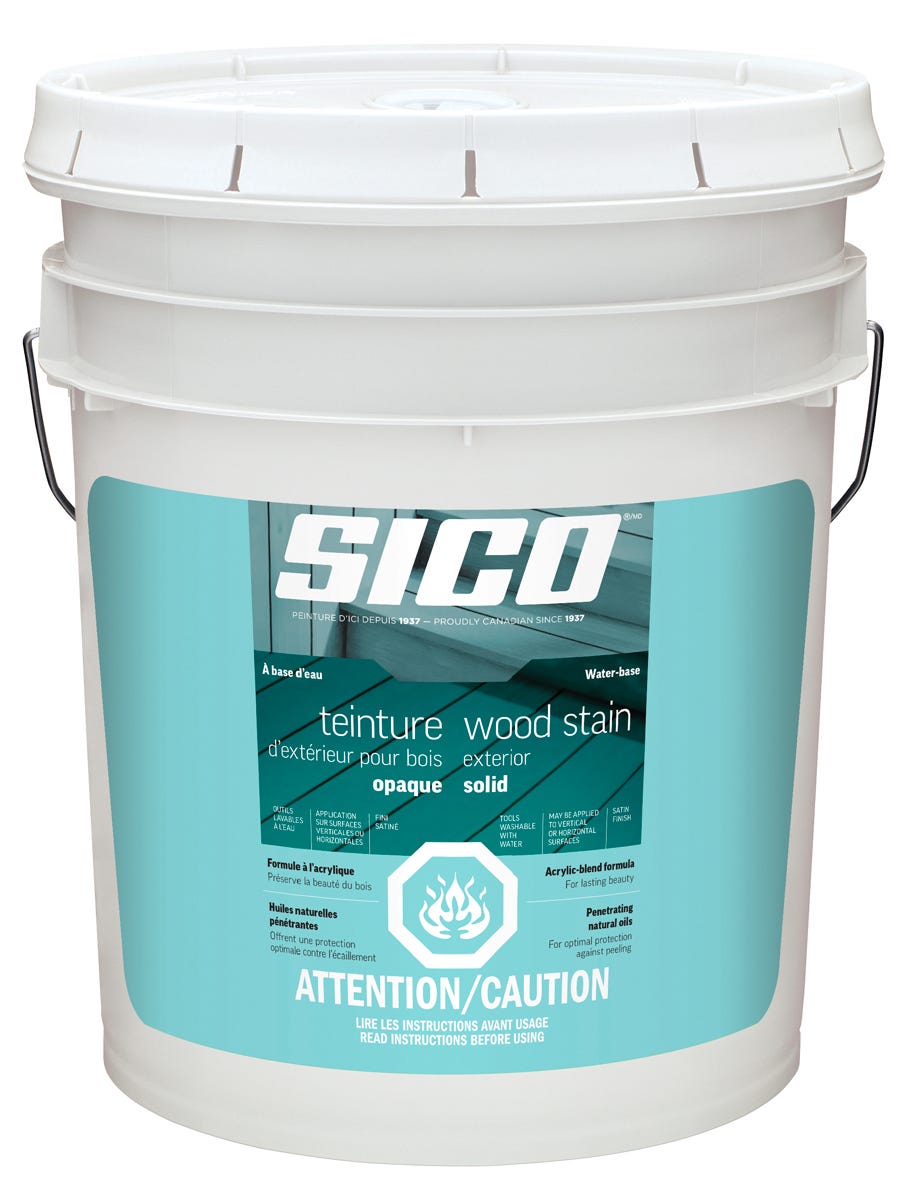 Stain Exterior for Wood, Latex, Solid, Base #3, 18.9 L