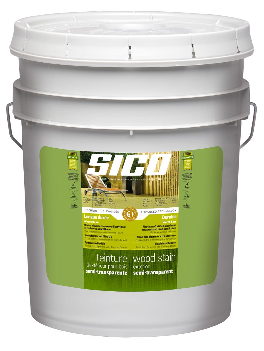 Stain Exterior High Quality for Wood, Latex, Semi-Transparent, Base, 18.9 L