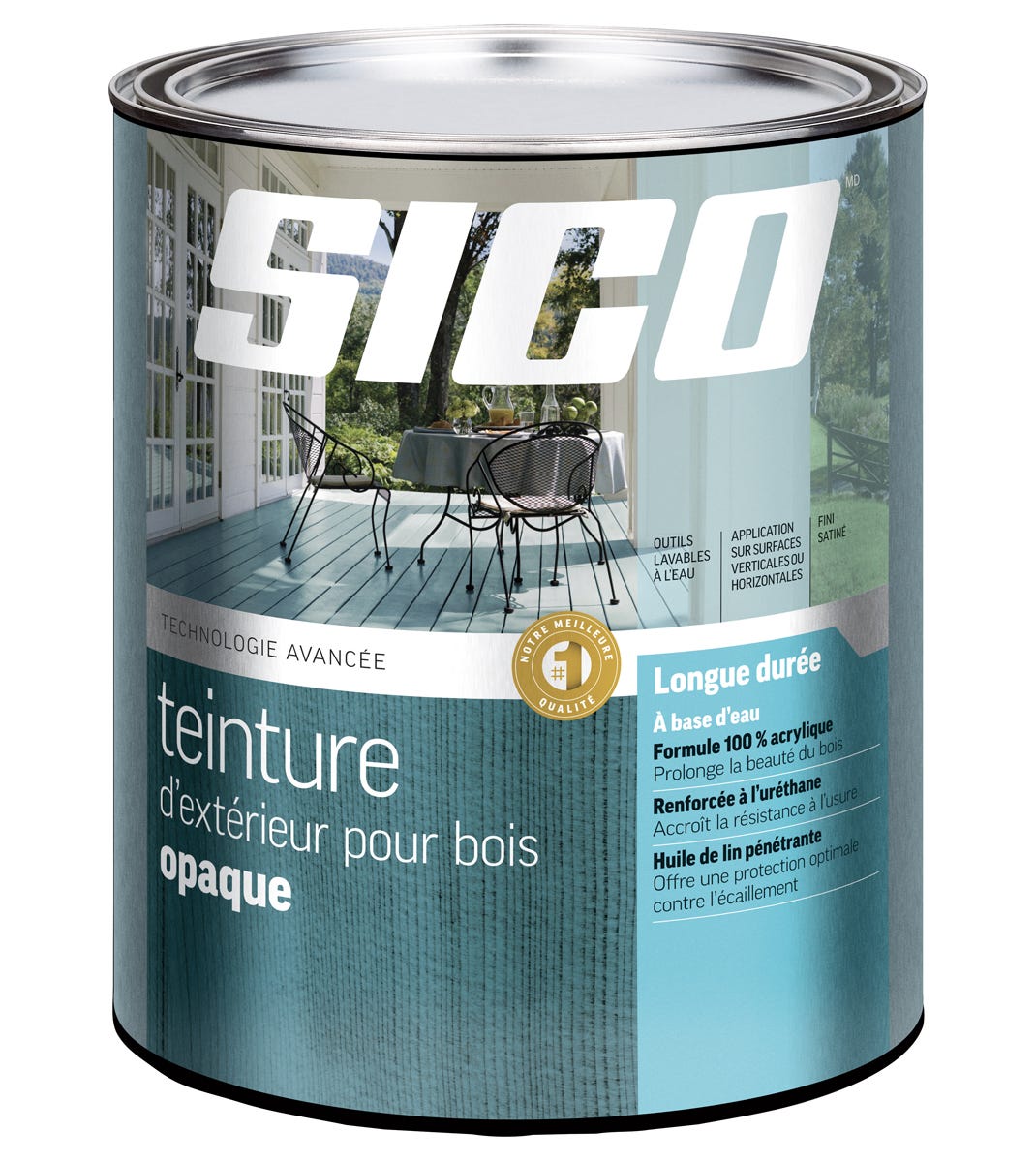 Stain Exterior for Wood, Latex, Solid, White Base, 946 ml