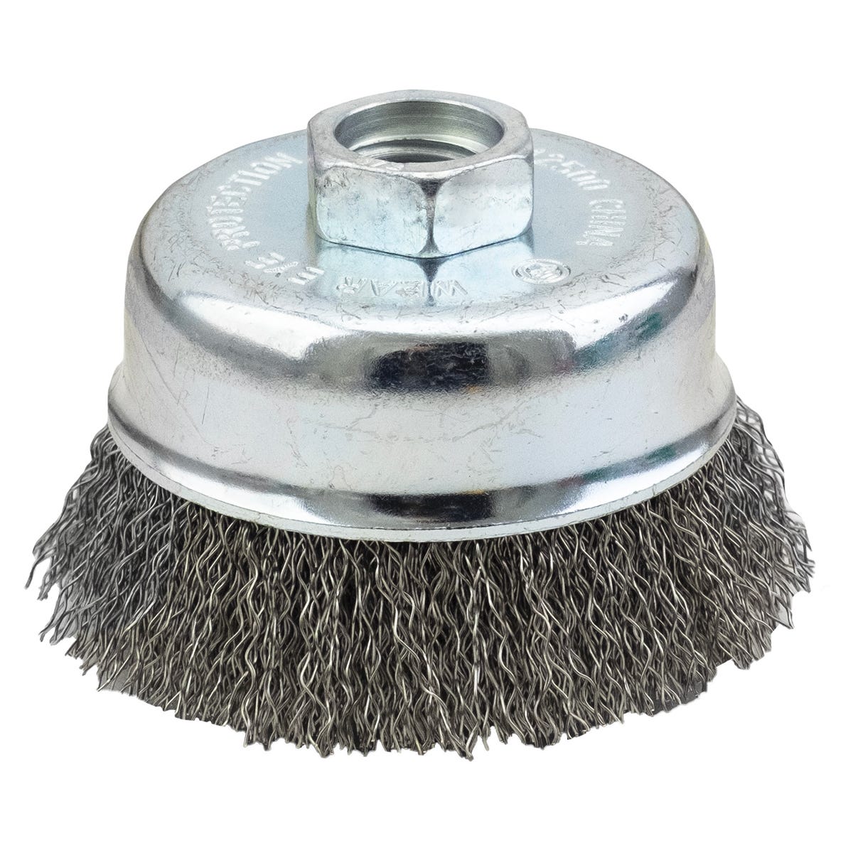 Stainless Steel Crimped Wire Cup Brush, 3-in.
