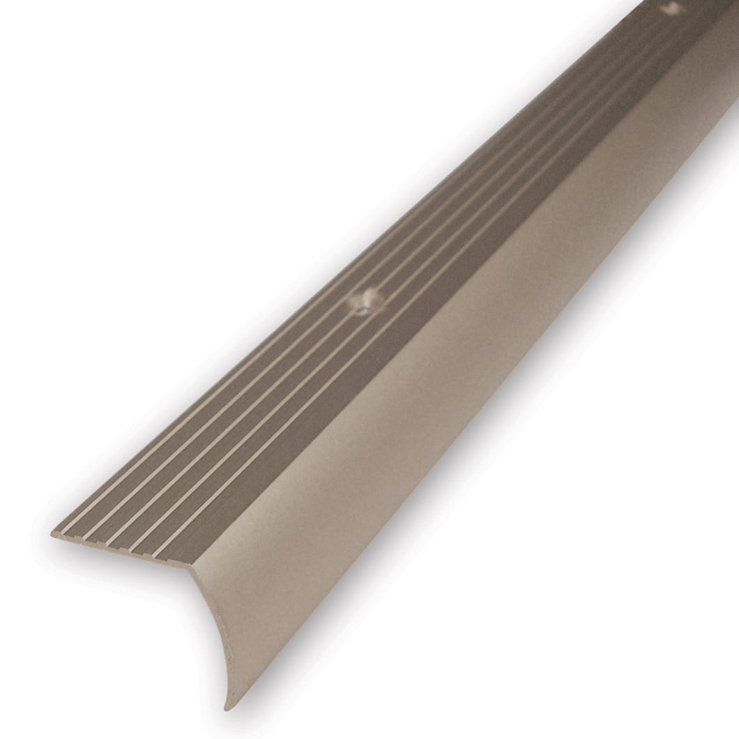 Stair Nose, 1-1/8 in. x 1-1/8 in. x 3 ft., Titanium