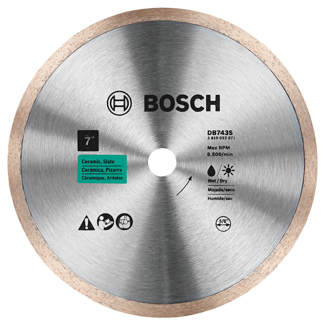 Bosch 7 In. Standard Continuous Rim Diamond Blade for Clean Cuts