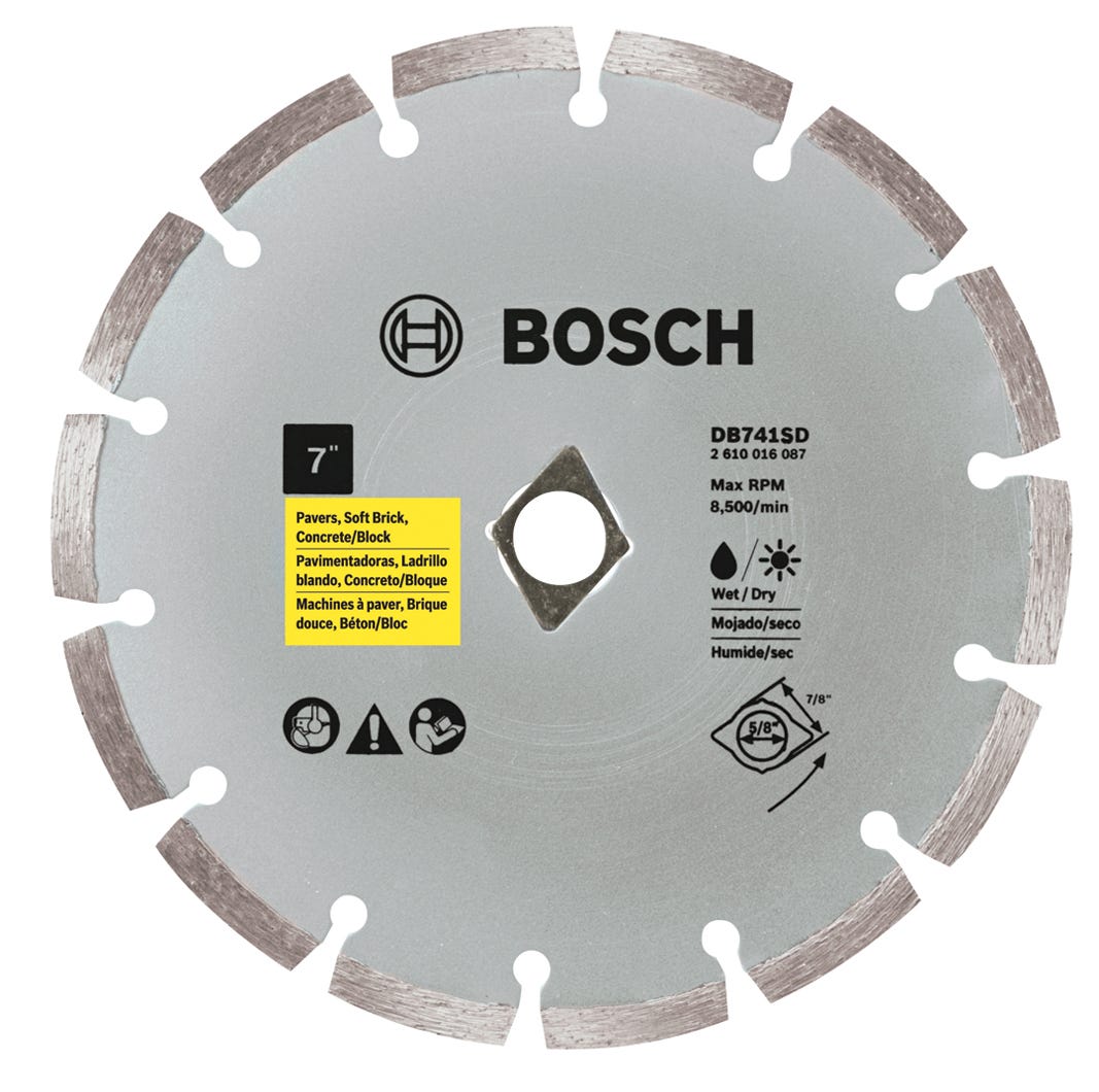 Bosch Standard Segmented Rim Diamond Blade for Pavers/Soft Brick/Concrete/Block