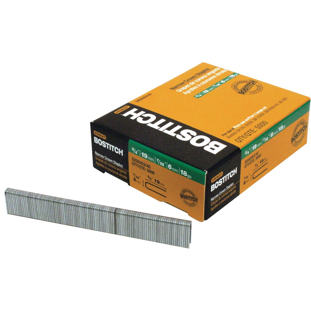 Staples narrow crown 3/4 in x 7/32 in 18 ga