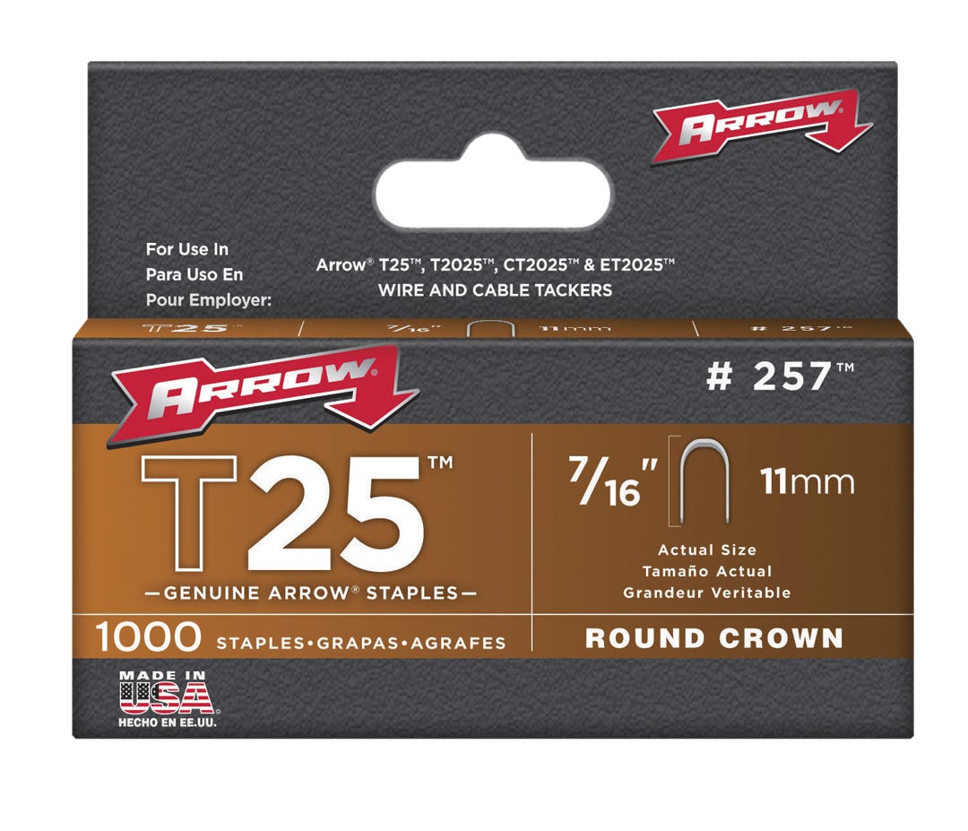 Staples Wire/Cable, Round Crown, 7/16-in.
