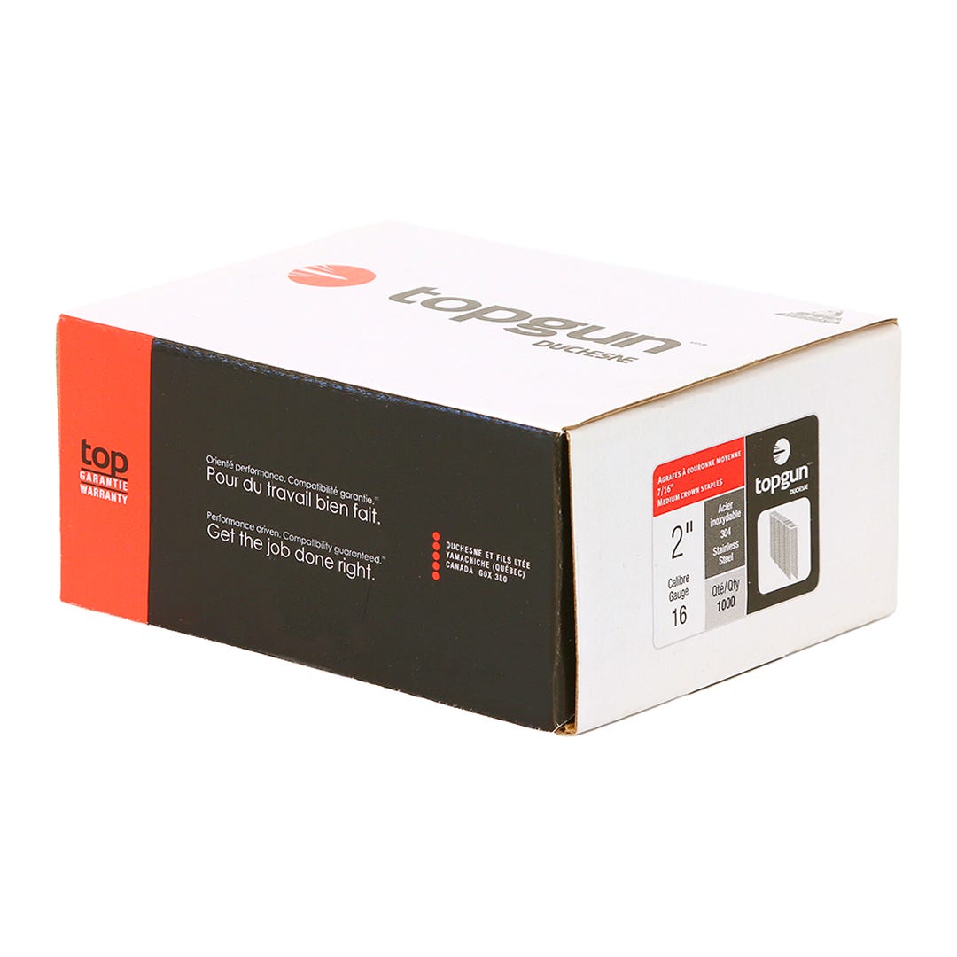 Stainless Steel Staple, 16 gauge, 2 in., 1000/pack