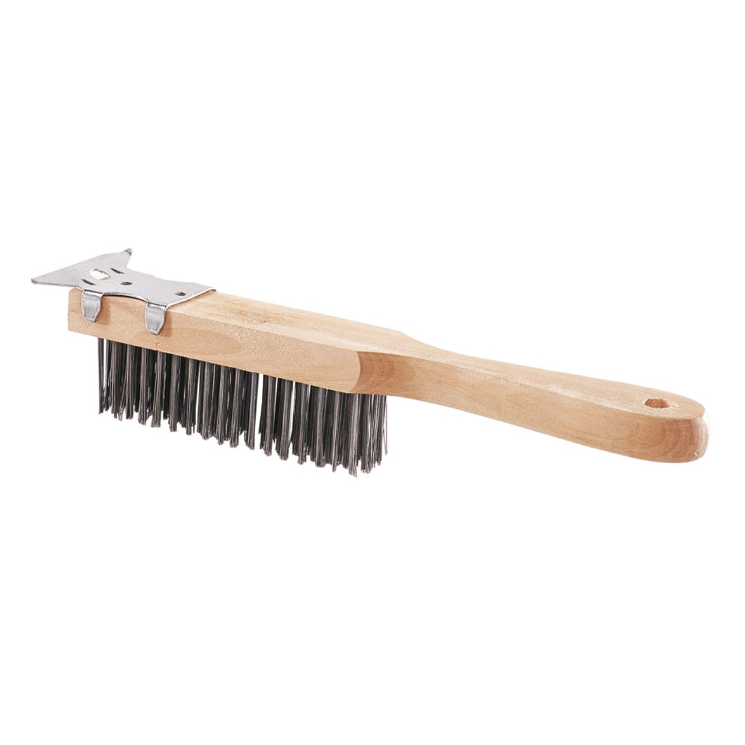 Steel Brush Heavy-Duty, Scraper, 5 X 17 Rows