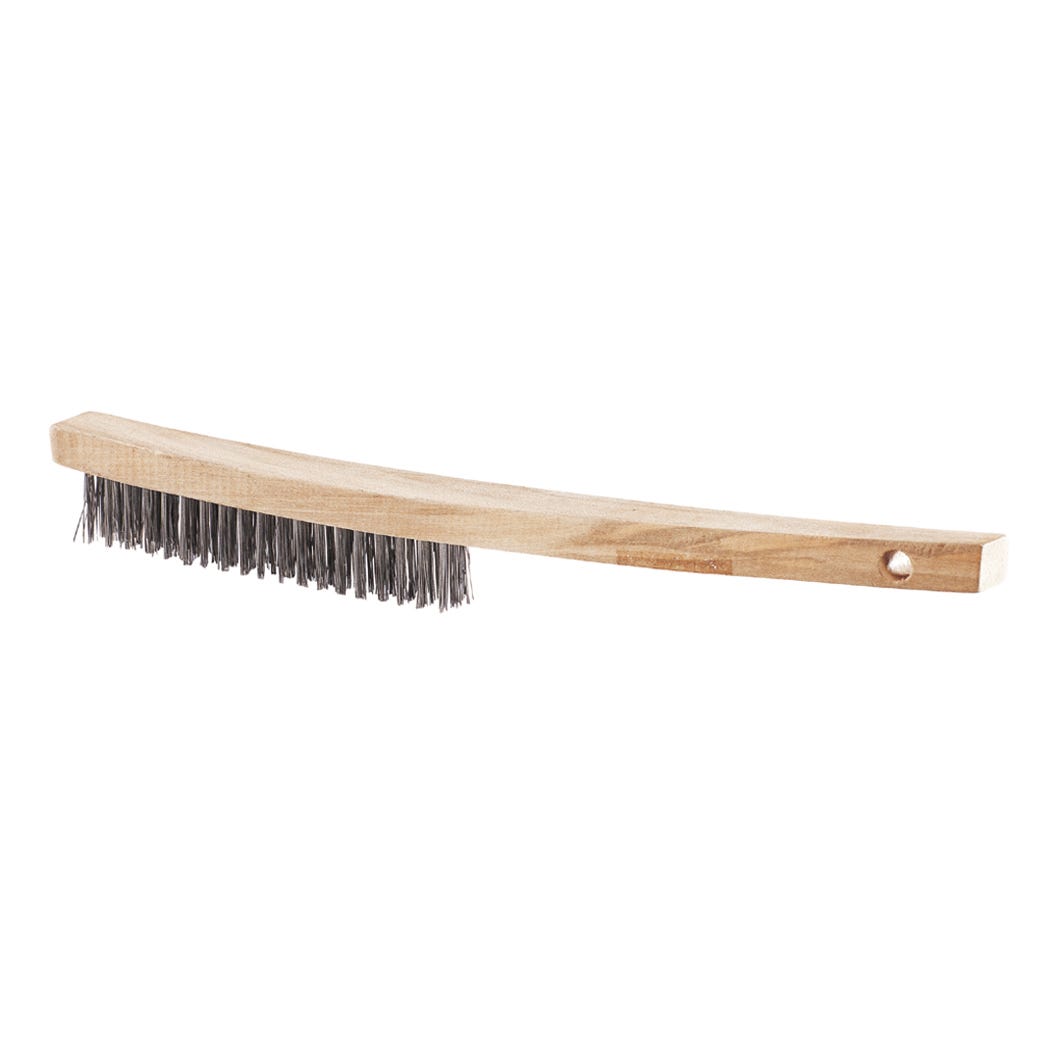 Steel Brush Long Handle, 3 X 19 Rows