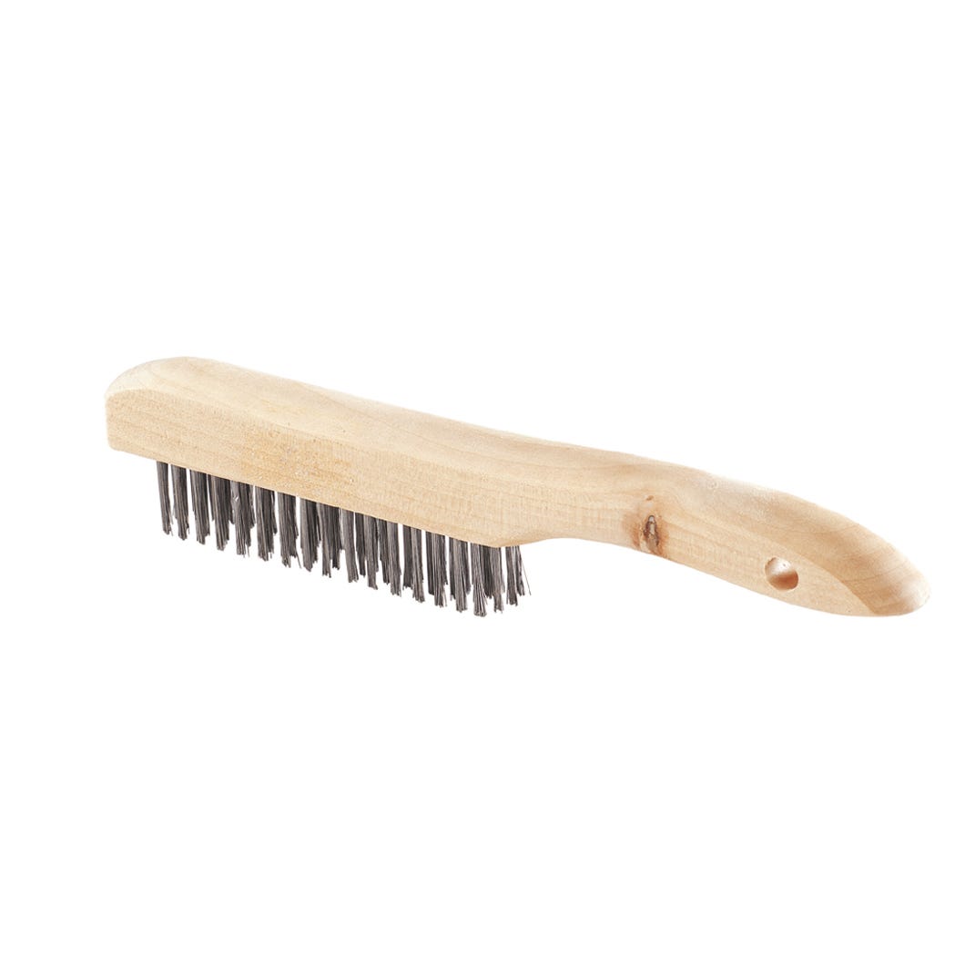 Steel Brush Shoe Handle, 4 X 16 Rows