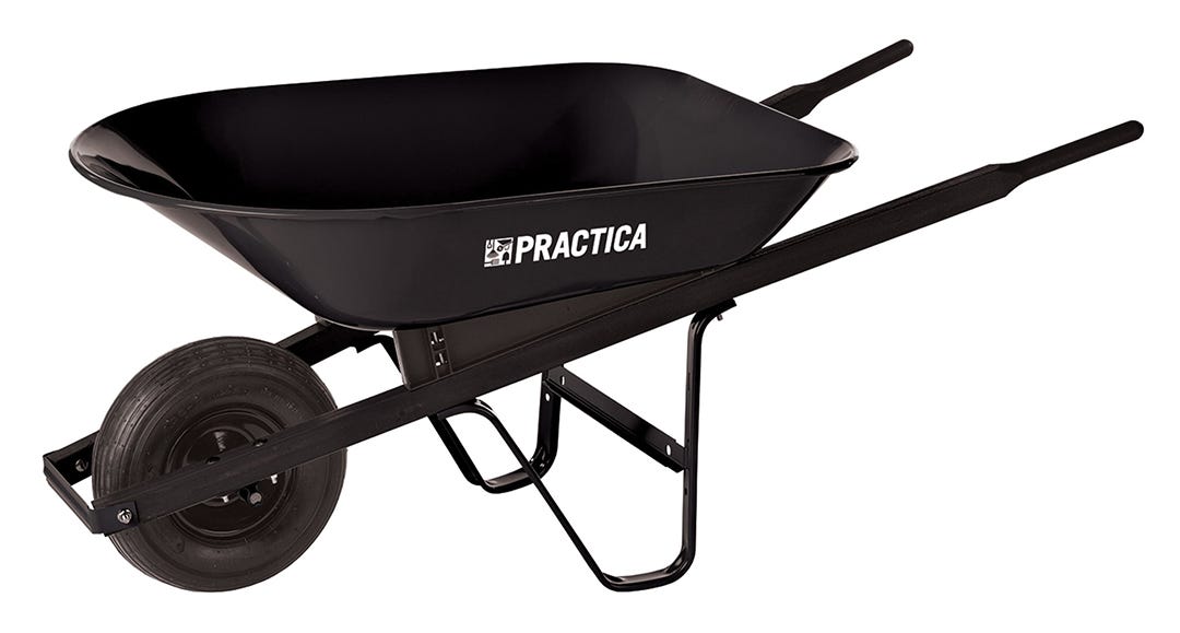 Garant Wheelbarrow Steel Tray, 4 Cu.Ft., Black
