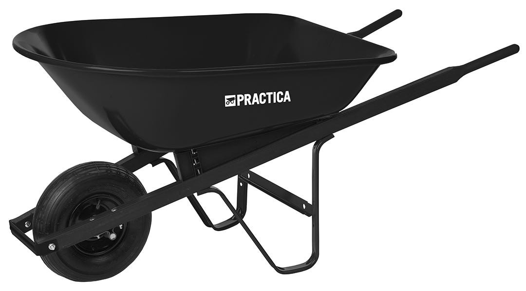 Garant Wheelbarrow Steel Tray, 5 Cu-ft., Black