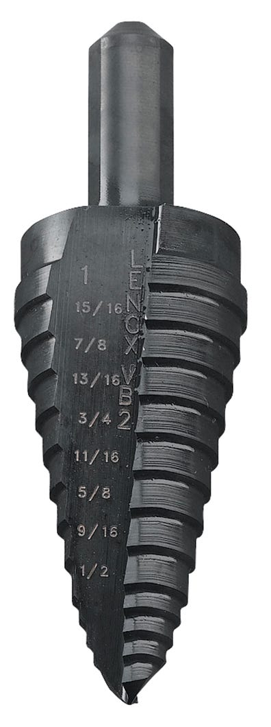 Step drill bit with 3/8 in. Shank