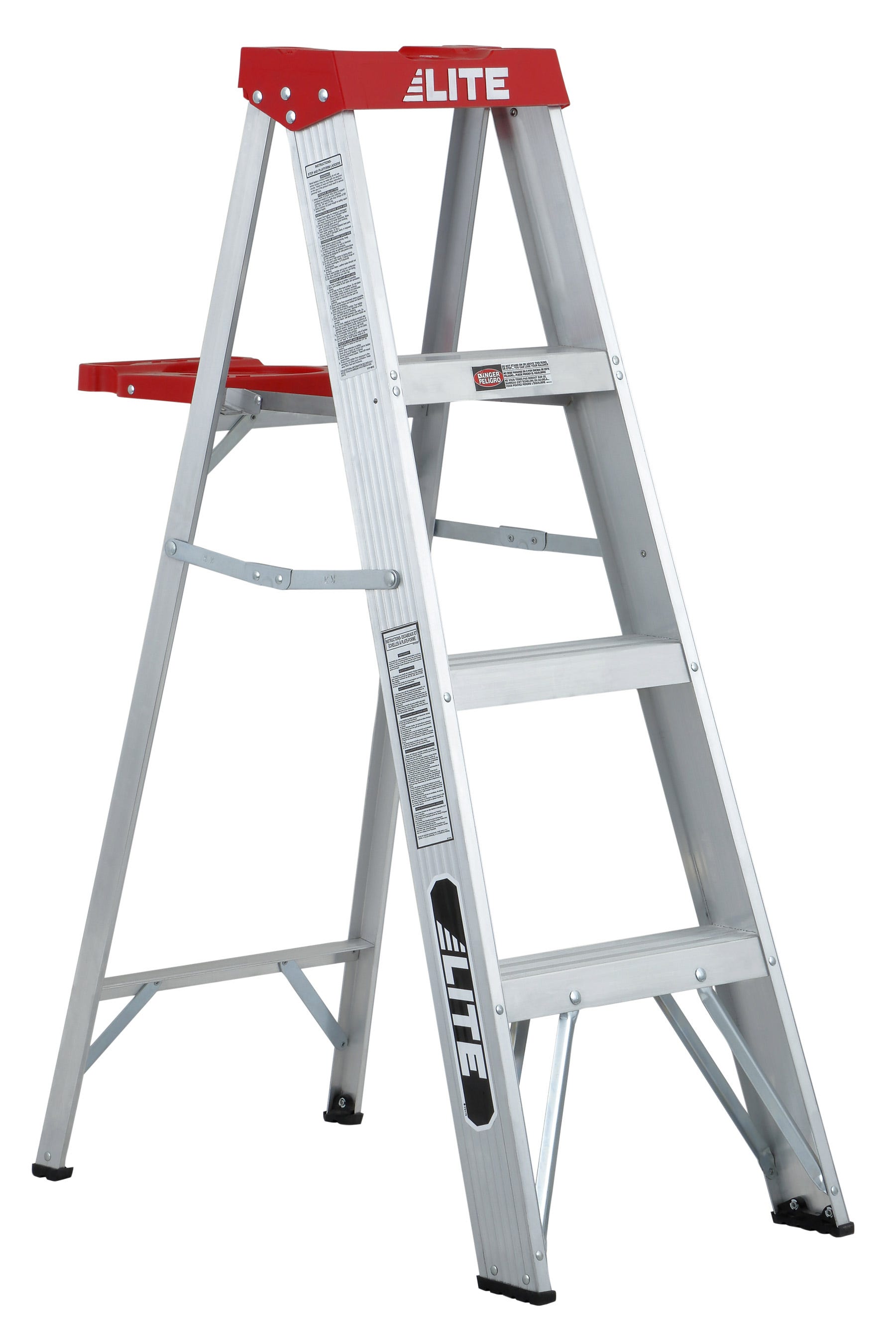 LITE Grade 3 Aluminum Step Ladder, 4', 200 lbs