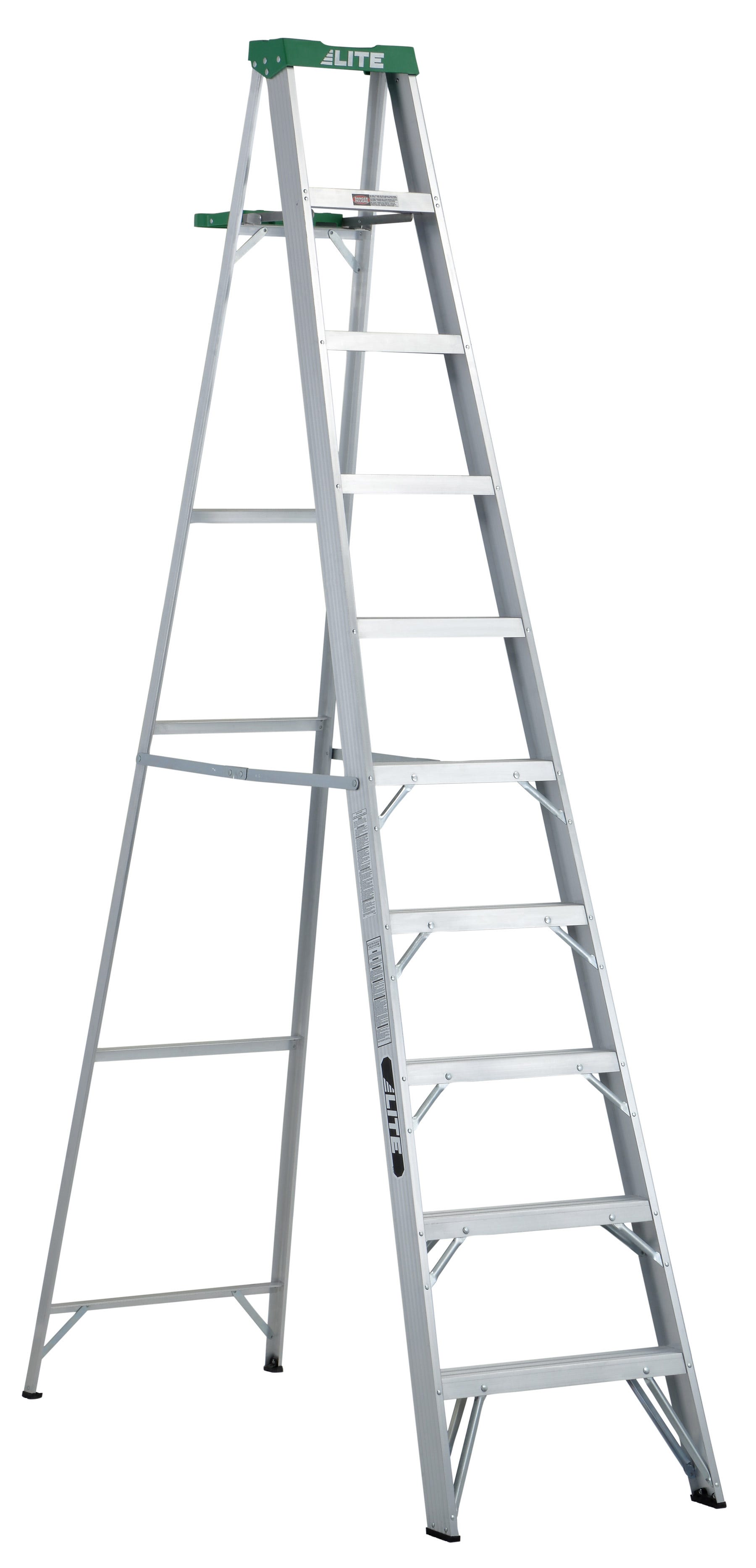 LITE 10' Heavy Duty Aluminum Step Ladder, Grade 3