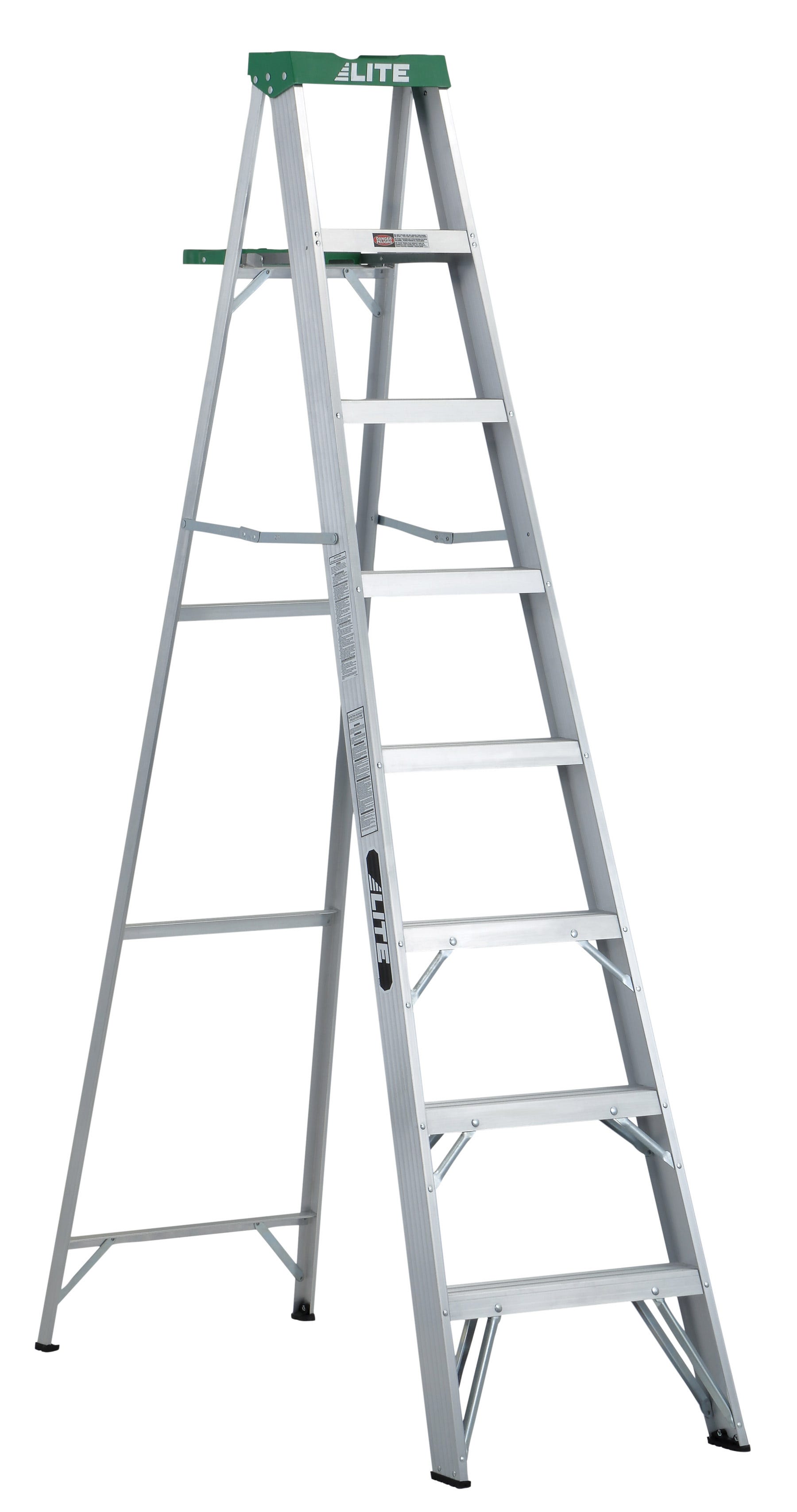 LITE 8' Heavy Duty Aluminum Step Ladder, Grade 2