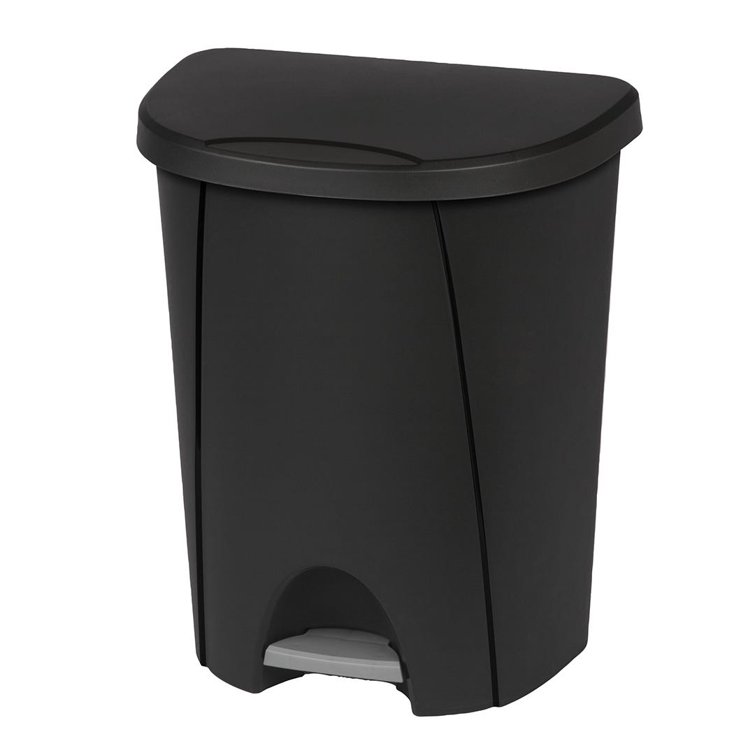Step-On Wastebasket, 25 L, Black