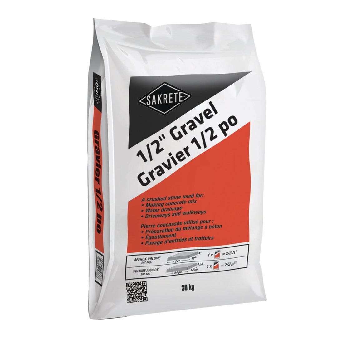 Crushed stone, general use, 1/2 in., 30 kg