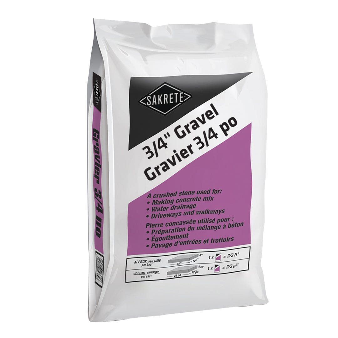 Crushed stone, for drainage, 3/4 in., 30 kg