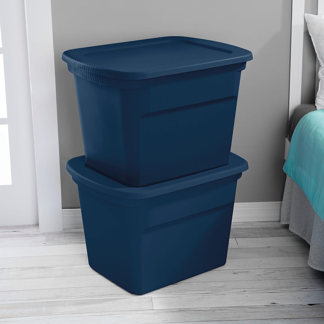 Storage Bin in Plastic with Lid, 68 L