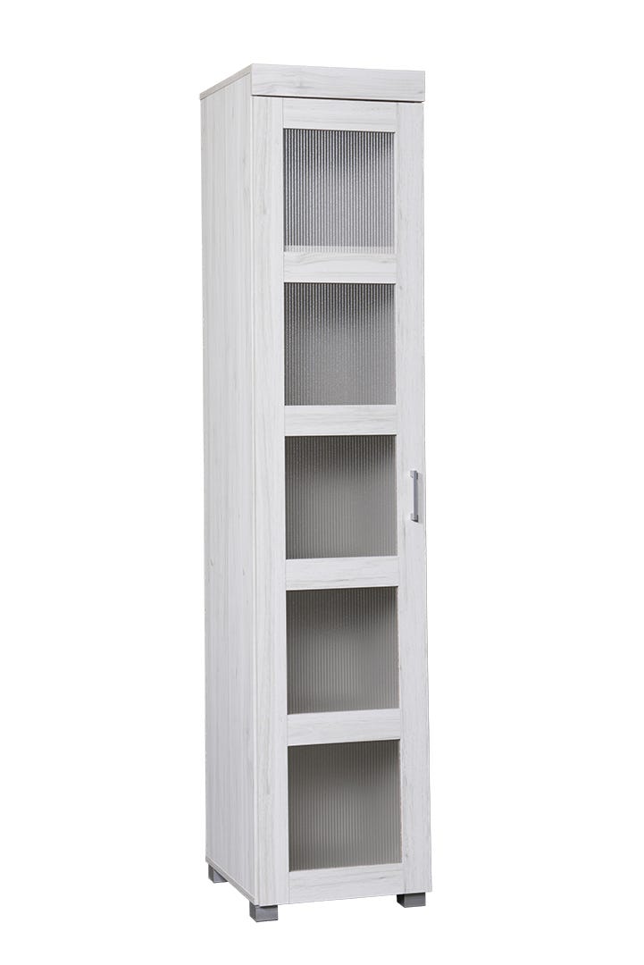 Aventura 1-Door Pantry Cabinet, Weathered White, 15.75-in. X 16-in. X 72.5-in.