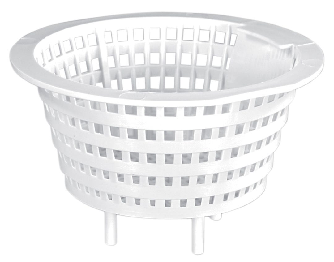 Strainer skimmer basket for pool, white