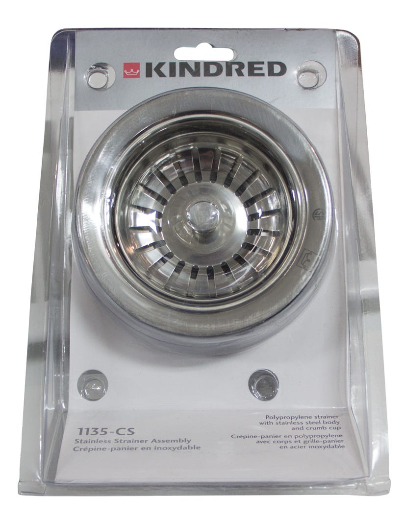 Strainer Waste Kit Stainless, with Polypropylene Tailpiece/Shell