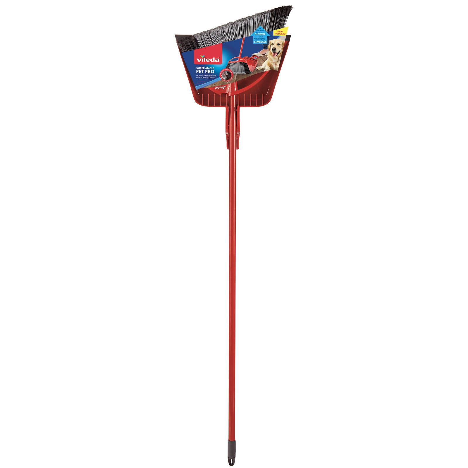 Super Angle Pet Pro Broom with Step-On Dustpan