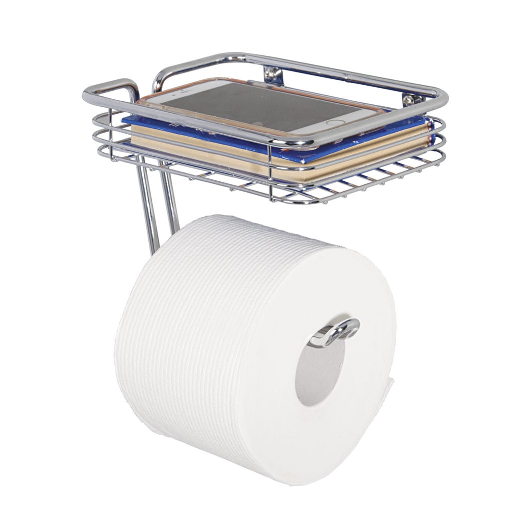 Classico Toilet Paper Holder with Shelfl, Chrome