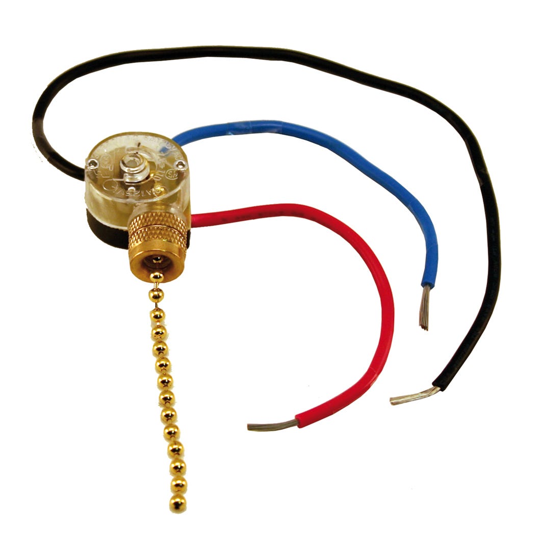 Switch Fan, Light, Reversed with Pull Chain, 3-Way