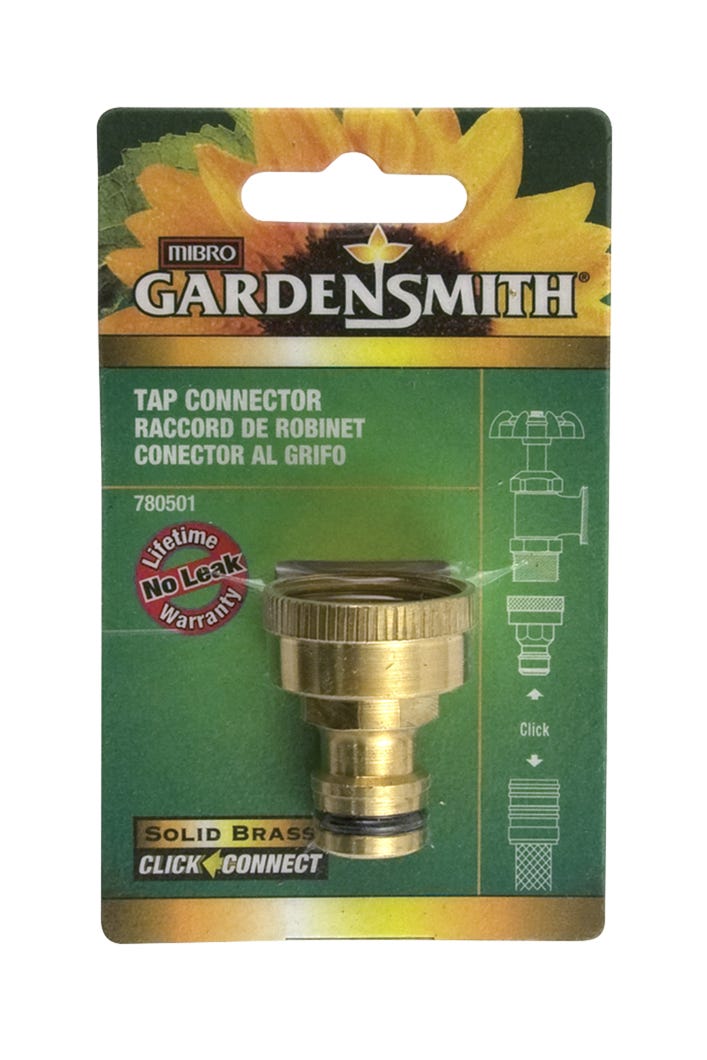 Garden Smith Click&Connect Tap Connector, Solid Brass
