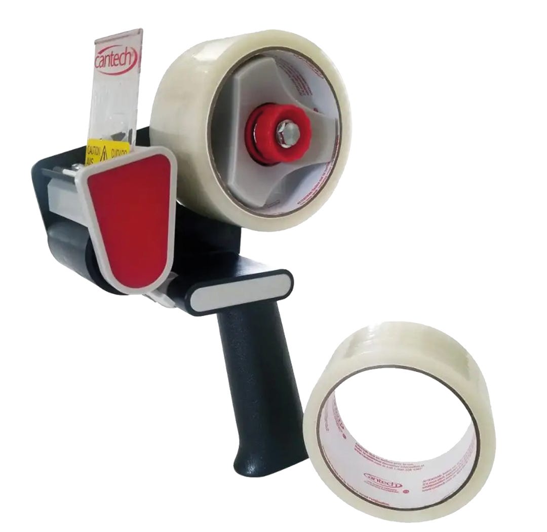 Tape dispenser with 2 rolls