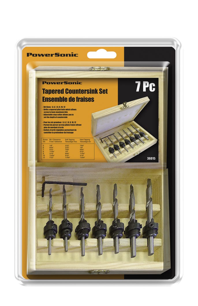 PowerSonic Tapered Countersink Set, 7 Pc