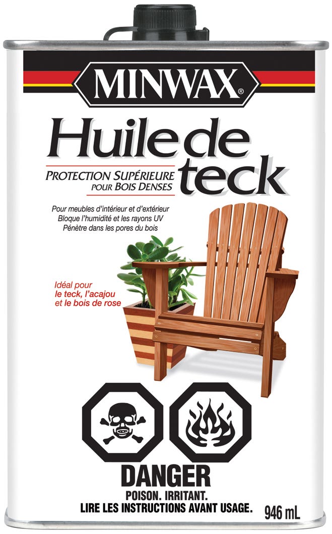 Teak Oil, Superior Protection, Indoor/Outdoor Natural, 946 ml