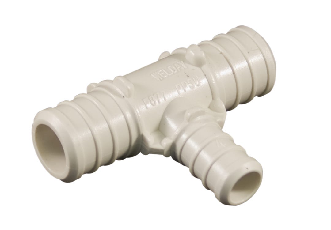 Tee Plastic Pex, 3/4-in. X 3/4-in. X 1/2-in.